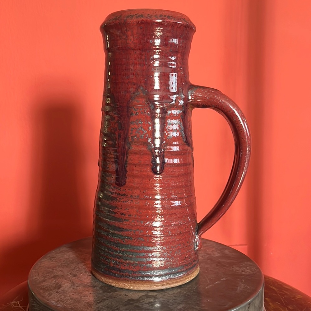 Handmade Signed Pottery Jug OOAK